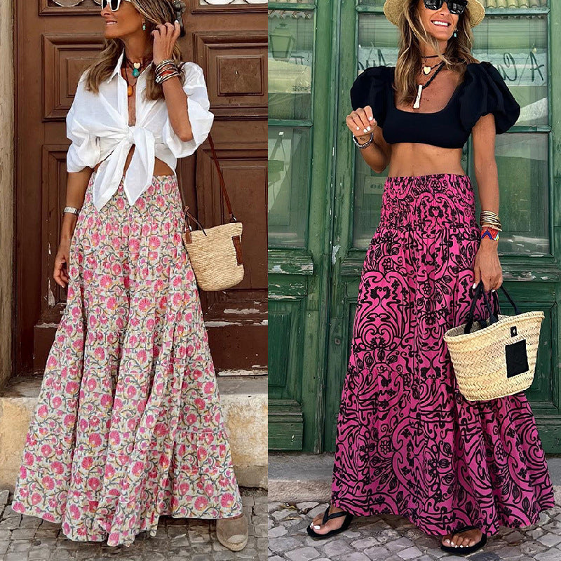 2025 NEW Summer Chic Bohemian Maxi Skirts  Vacation Vibes