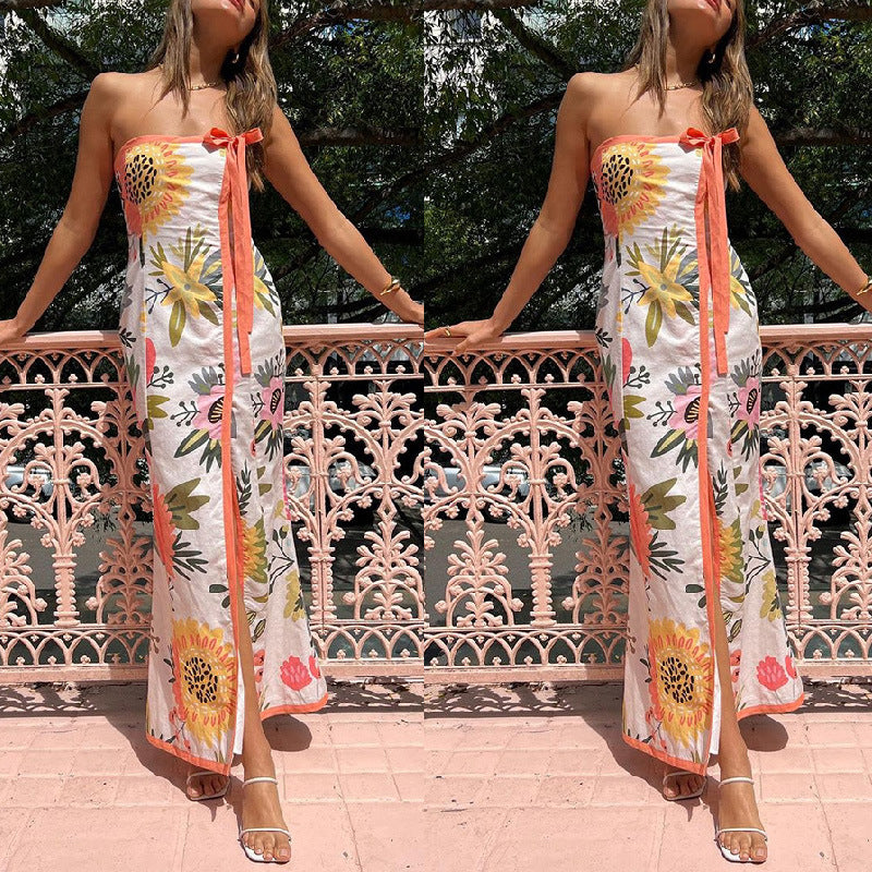 2025 NEW Summer Sexy Print Maxi Dress Global Style 