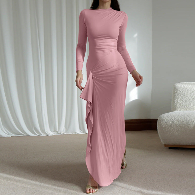 2025 NEW Sultry Fall BackTie Slit  Slim Dress