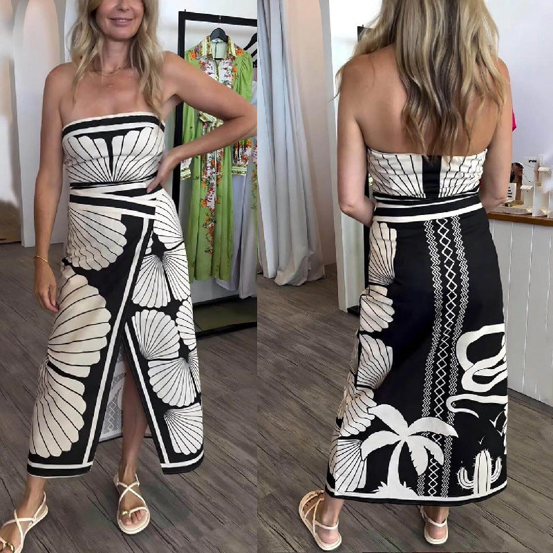 2025 NEW Shell Print Sexy Summer Dress Backless Breezy Chic