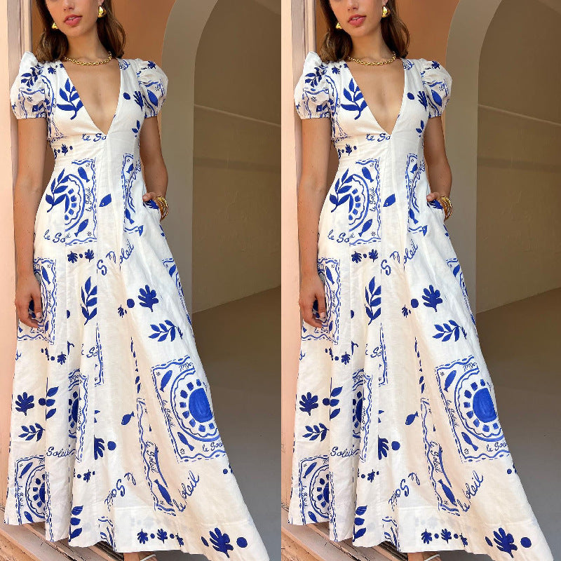 2025 NEW Boho VNeck Maxi Dress 